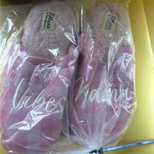 Dearfoams Pink Plush Slippers